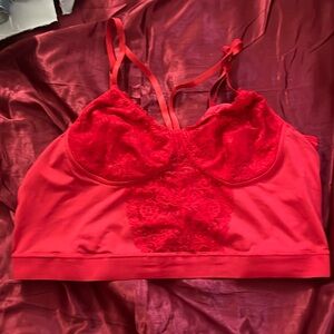 Red Lace Crop Top